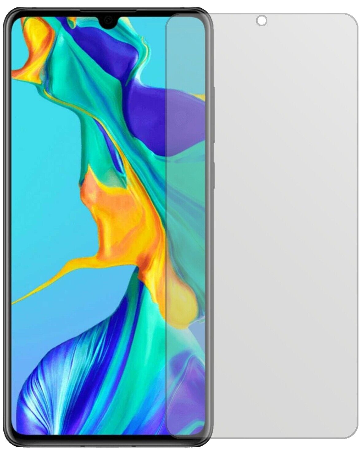 Matte Displayschutzfolie von dipos passend für Huawei P30, präziser Zuschnitt und blasenfrei montiert