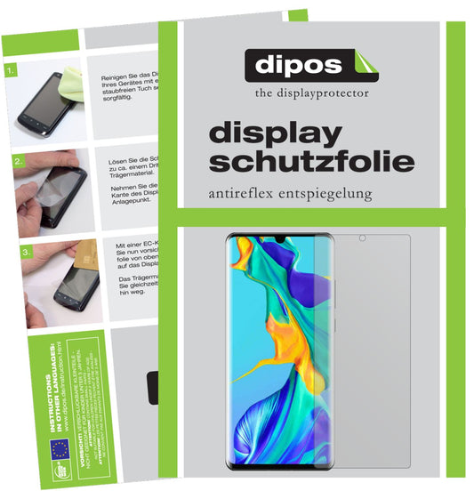 Matte Displayschutzfolie von dipos passend für Huawei P30 Pro New Edition, präziser Zuschnitt und blasenfrei montiert