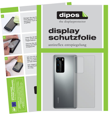 Matte Displayschutzfolie von dipos passend für Huawei P40 Rückseite, präziser Zuschnitt und blasenfrei montiert