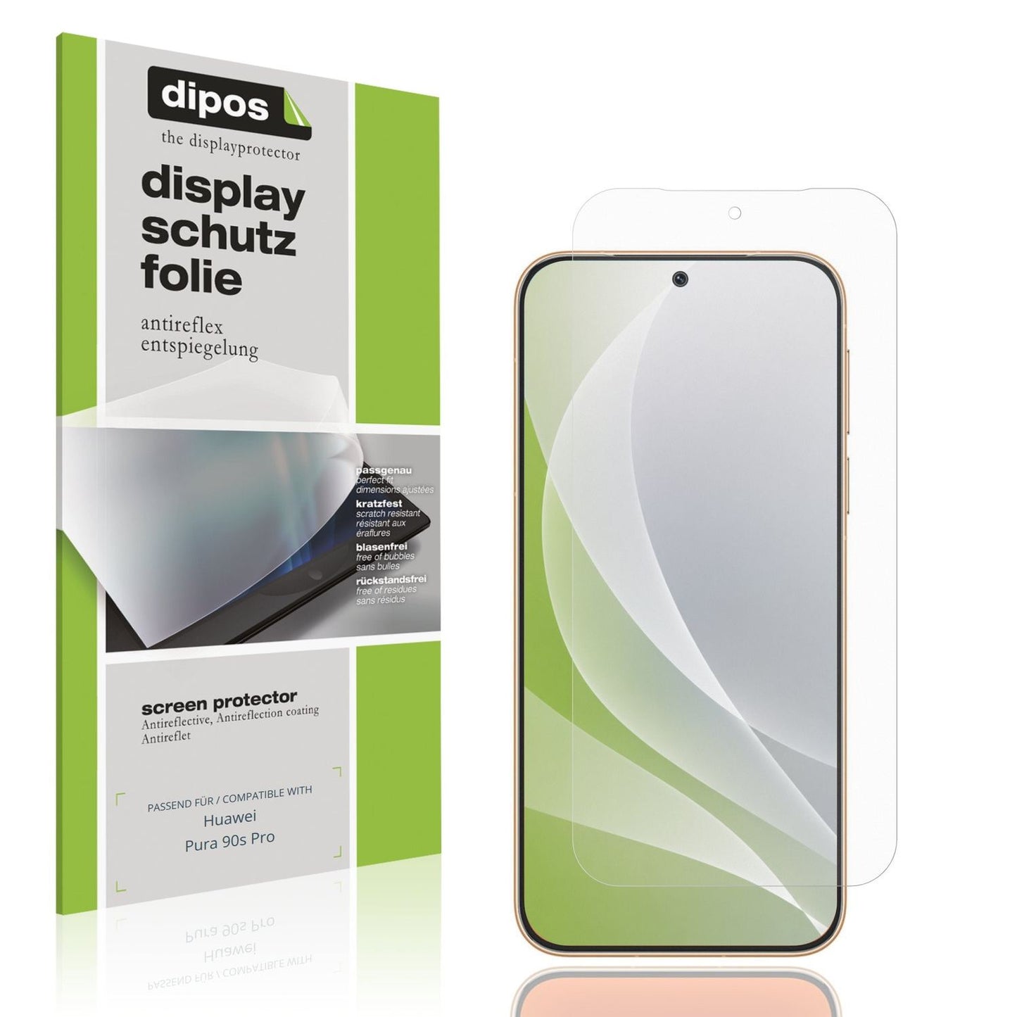 Matte Displayschutzfolie von dipos passend für Huawei Pura 90s Pro, präziser Zuschnitt und blasenfrei montiert