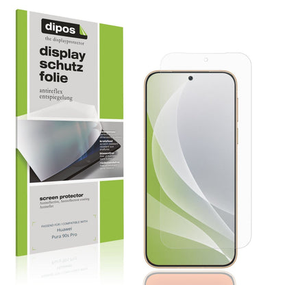 Matte Displayschutzfolie von dipos passend für Huawei Pura 90s Pro, präziser Zuschnitt und blasenfrei montiert
