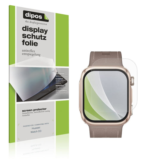 Matte Displayschutzfolie von dipos passend für Huawei Watch D3, präziser Zuschnitt und blasenfrei montiert