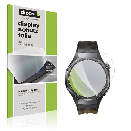 Matte Displayschutzfolie von dipos passend für Huawei Watch GT 6 Pro, präziser Zuschnitt und blasenfrei montiert