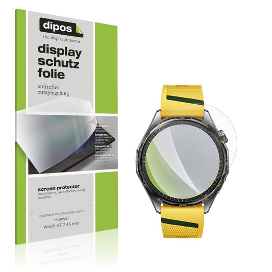 Matte Displayschutzfolie von dipos passend für Huawei Watch GT 7 46 mm, präziser Zuschnitt und blasenfrei montiert