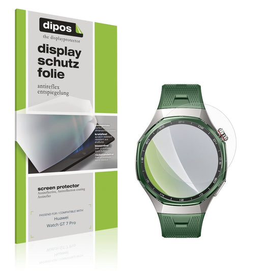Matte Displayschutzfolie von dipos passend für Huawei Watch GT 7 Pro, präziser Zuschnitt und blasenfrei montiert