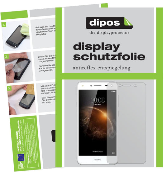 Matte Displayschutzfolie von dipos passend für Huawei Y6 II Compact, präziser Zuschnitt und blasenfrei montiert