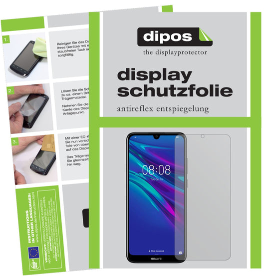 Matte Displayschutzfolie von dipos passend für Huawei Y6 Prime (2019), präziser Zuschnitt und blasenfrei montiert