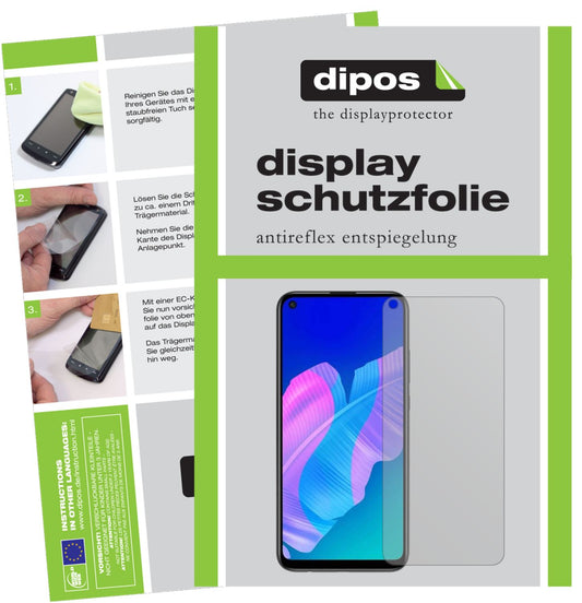 Matte Displayschutzfolie von dipos passend für Huawei Y7p, präziser Zuschnitt und blasenfrei montiert