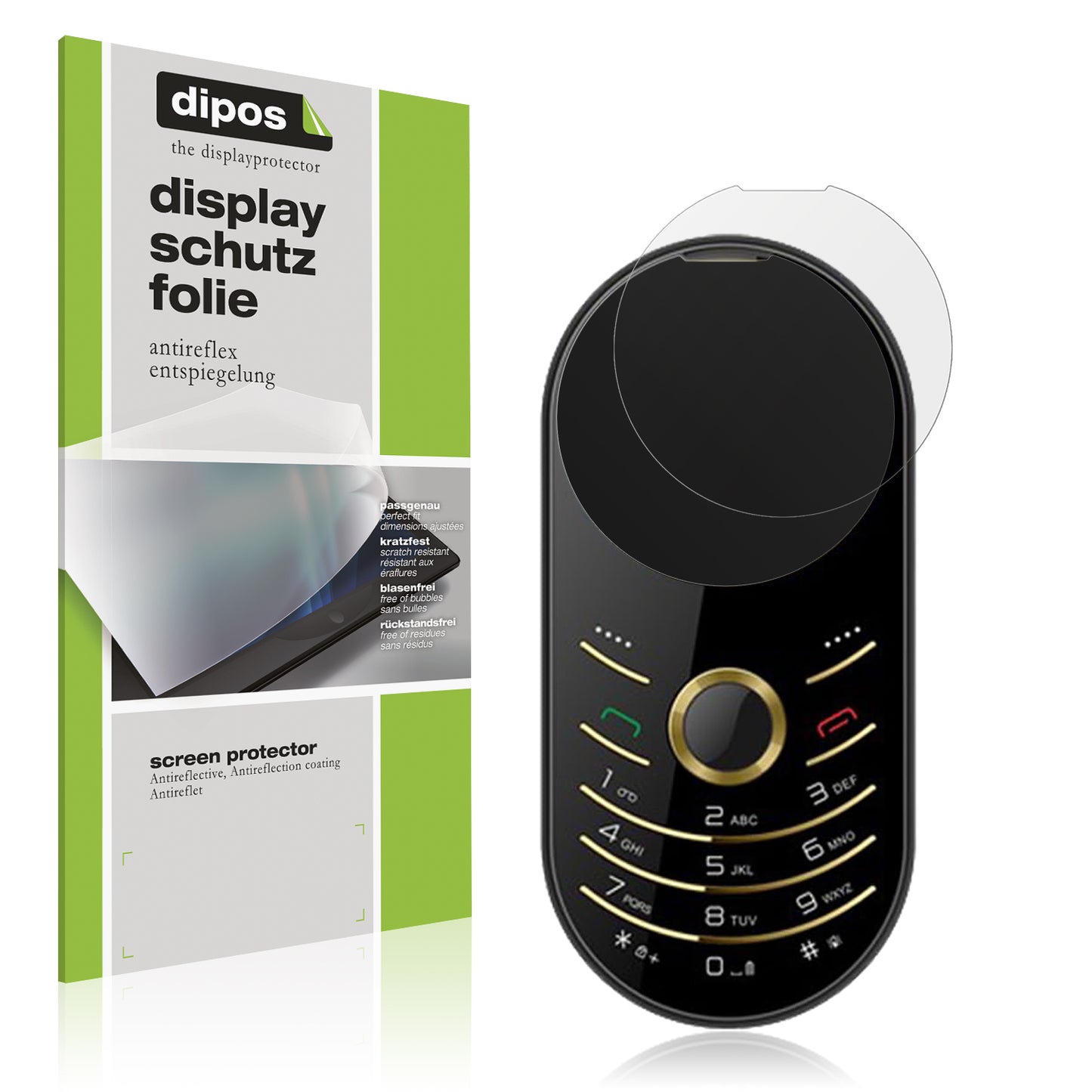 Matte Displayschutzfolie von dipos passend für I Kall K59 Circle, präziser Zuschnitt und blasenfrei montiert