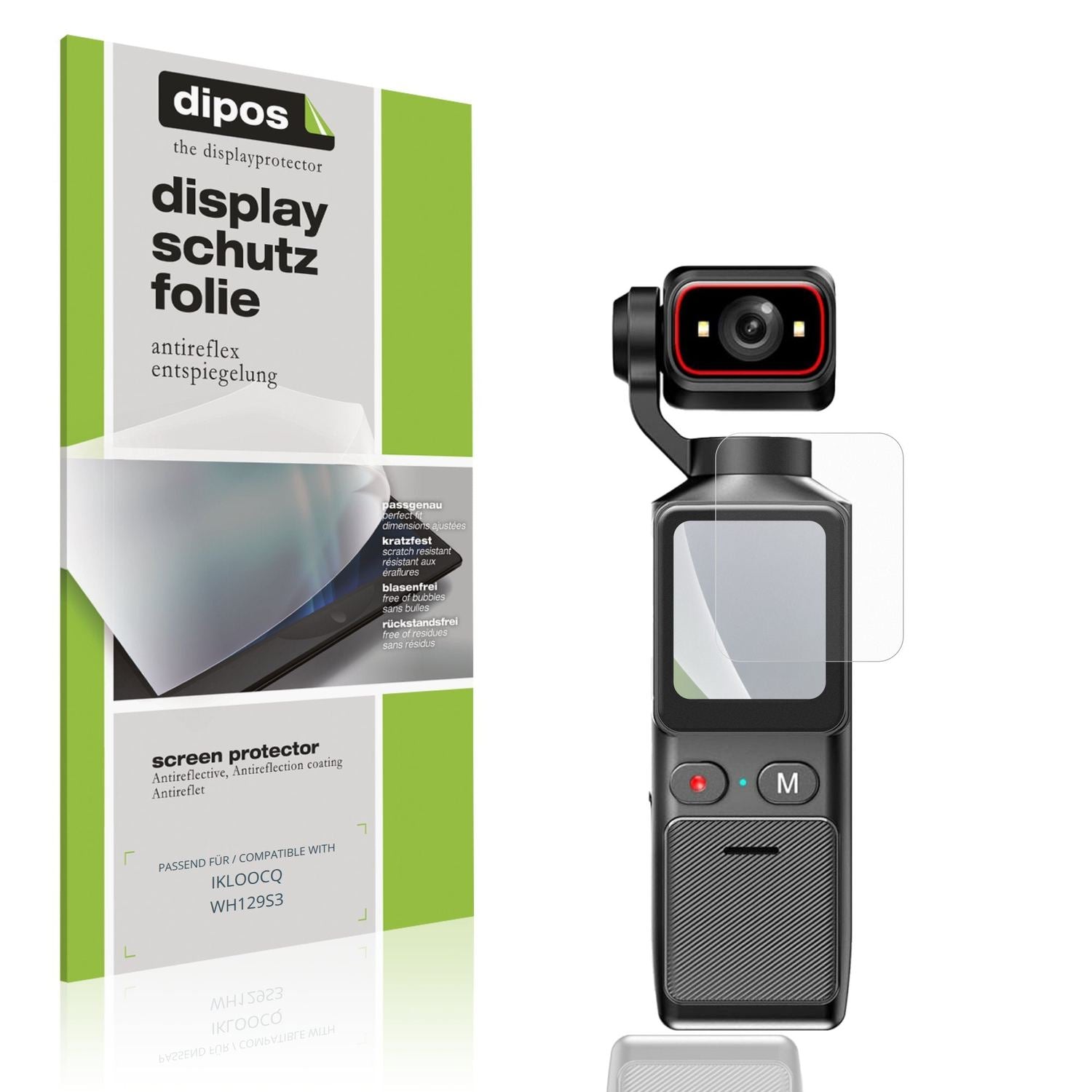 Matte Displayschutzfolie von dipos passend für IKLOOCQ WH129S3, präziser Zuschnitt und blasenfrei montiert