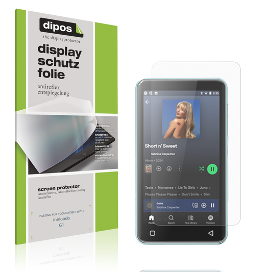 Matte Displayschutzfolie von dipos passend für innioasis G1, präziser Zuschnitt und blasenfrei montiert