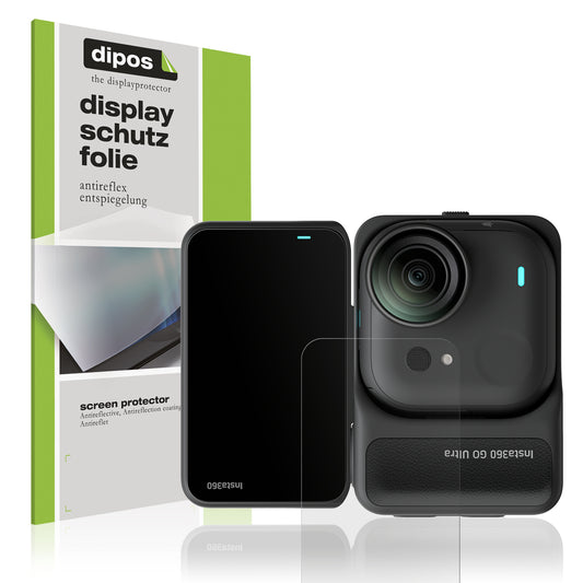 Matte Displayschutzfolie von dipos passend für Insta360 Go Ultra, präziser Zuschnitt und blasenfrei montiert