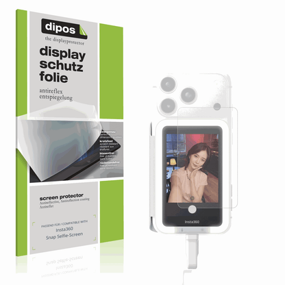 Matte Displayschutzfolie von dipos passend für Insta360 Snap Selfie-Screen, präziser Zuschnitt und blasenfrei montiert