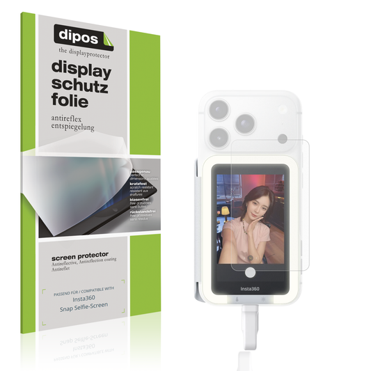 Matte Displayschutzfolie von dipos passend für Insta360 Snap Selfie-Screen, präziser Zuschnitt und blasenfrei montiert