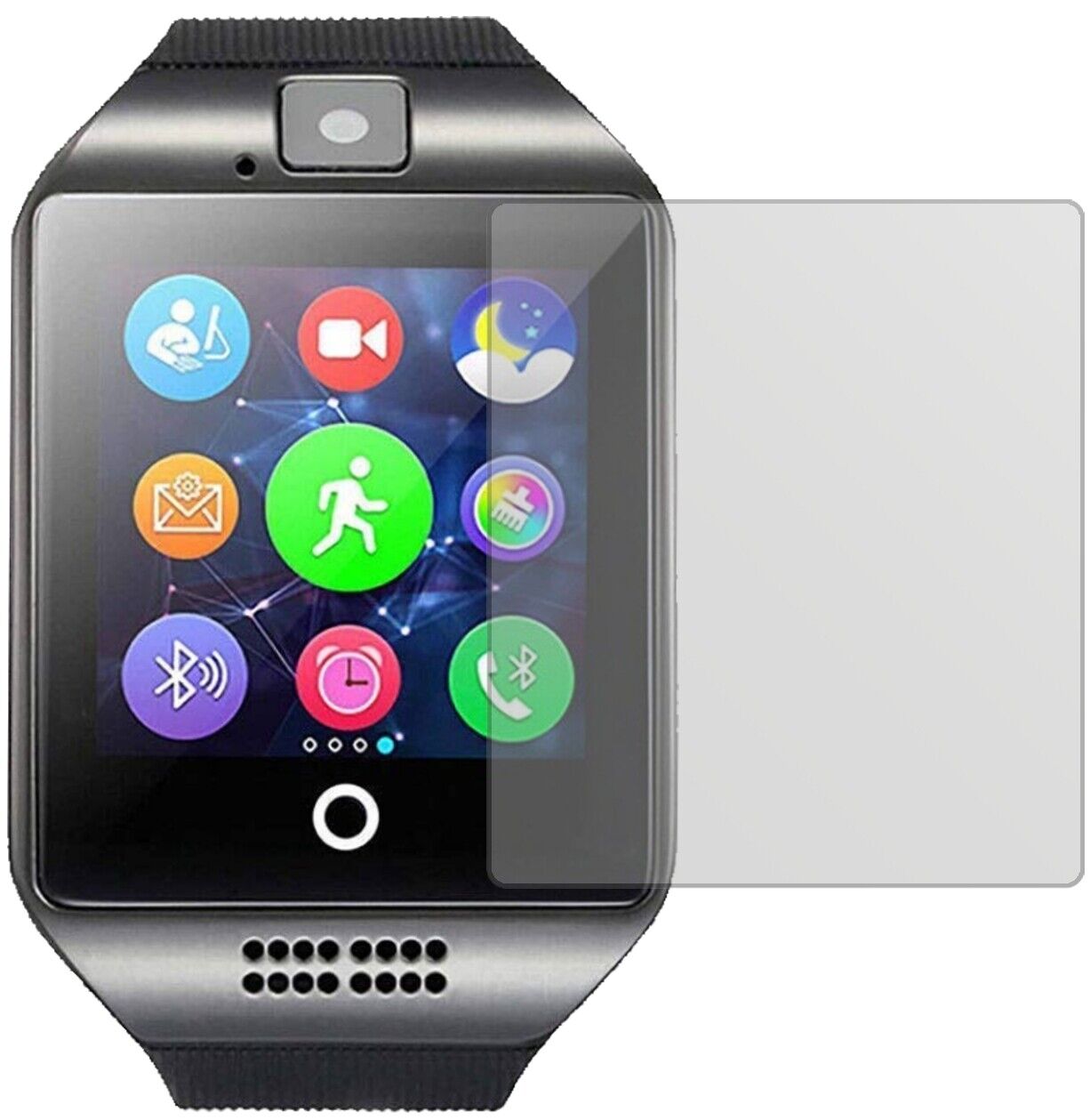 Matte Displayschutzfolie von dipos passend für InterActive SmartWatch Q18, präziser Zuschnitt und blasenfrei montiert