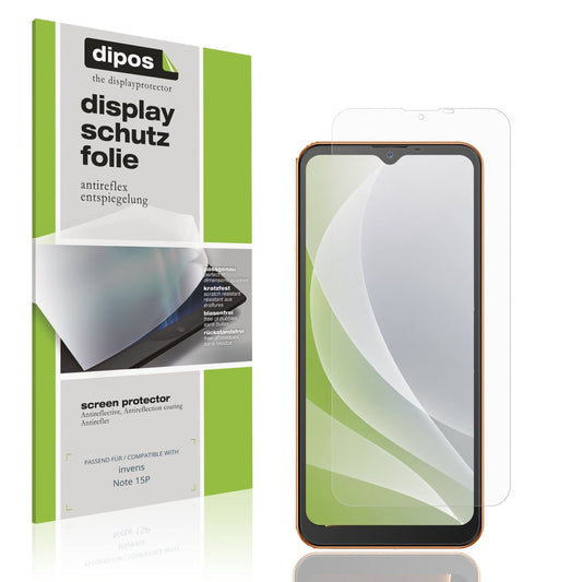 Matte Displayschutzfolie von dipos passend für invens Note 15P, präziser Zuschnitt und blasenfrei montiert