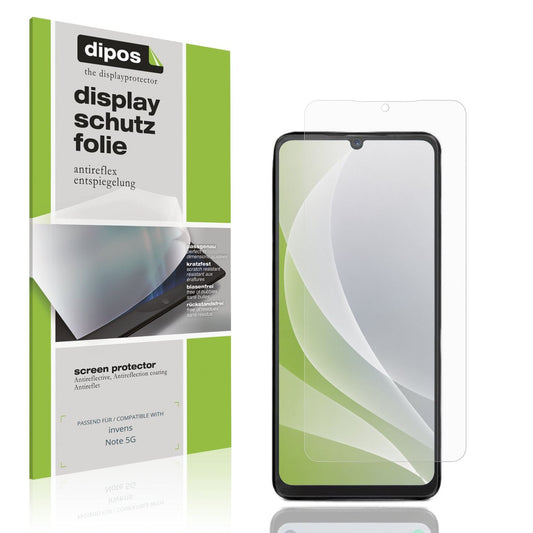 Matte Displayschutzfolie von dipos passend für invens Note 5G, präziser Zuschnitt und blasenfrei montiert