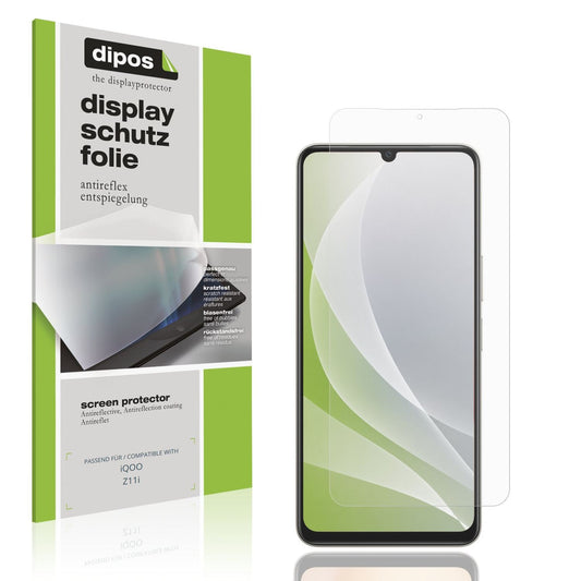 Matte Displayschutzfolie von dipos passend für iQOO Z11i, präziser Zuschnitt und blasenfrei montiert