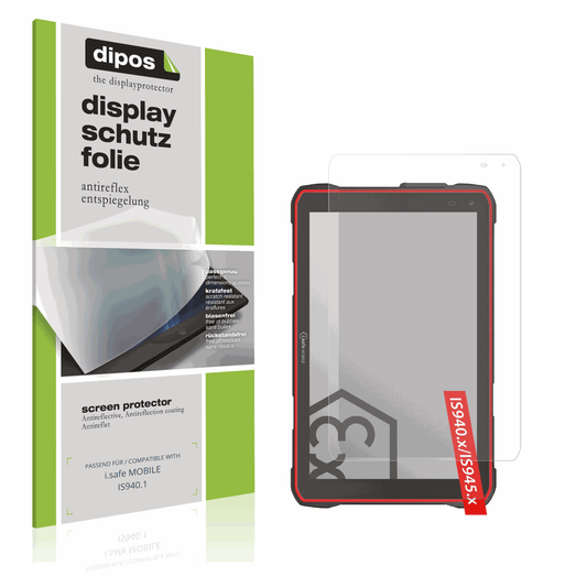 Matte Displayschutzfolie von dipos passend für i.safe MOBILE IS940.1, präziser Zuschnitt und blasenfrei montiert