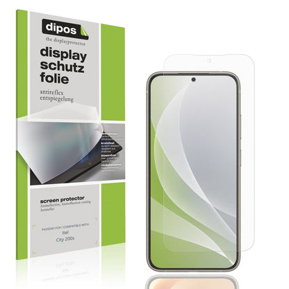 Matte Displayschutzfolie von dipos passend für Itel City 200s, präziser Zuschnitt und blasenfrei montiert