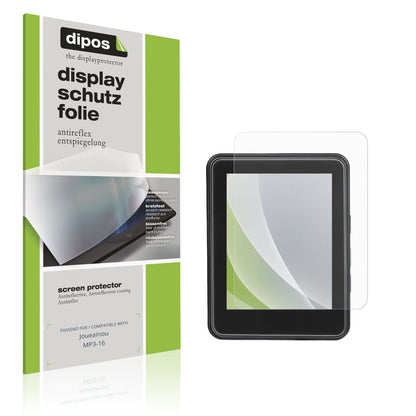 Matte Displayschutzfolie von dipos passend für Joueainou MP3-16, präziser Zuschnitt und blasenfrei montiert