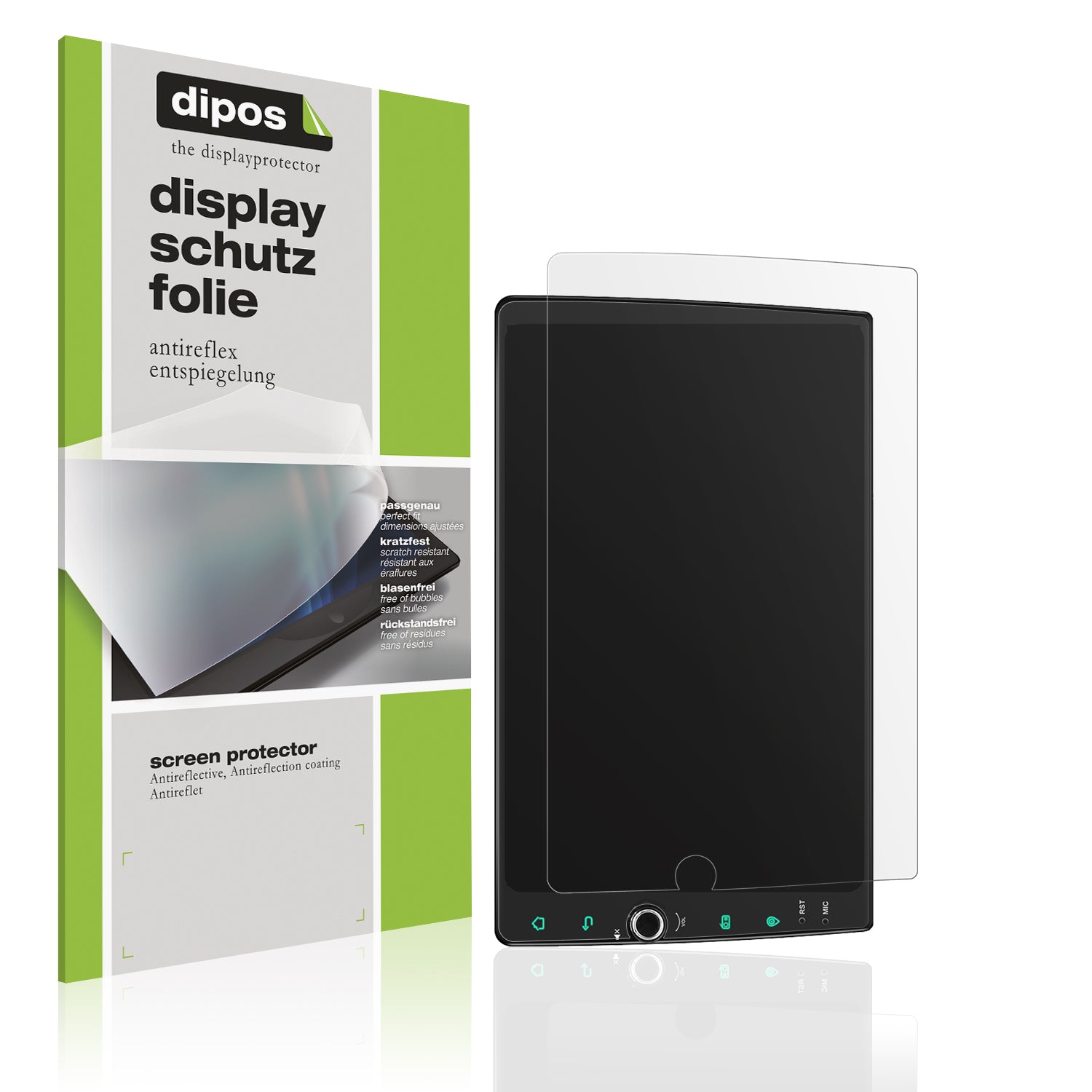 Matte Displayschutzfolie von dipos passend für Joying JY-HZ146N4 10.1 Zoll, präziser Zuschnitt und blasenfrei montiert