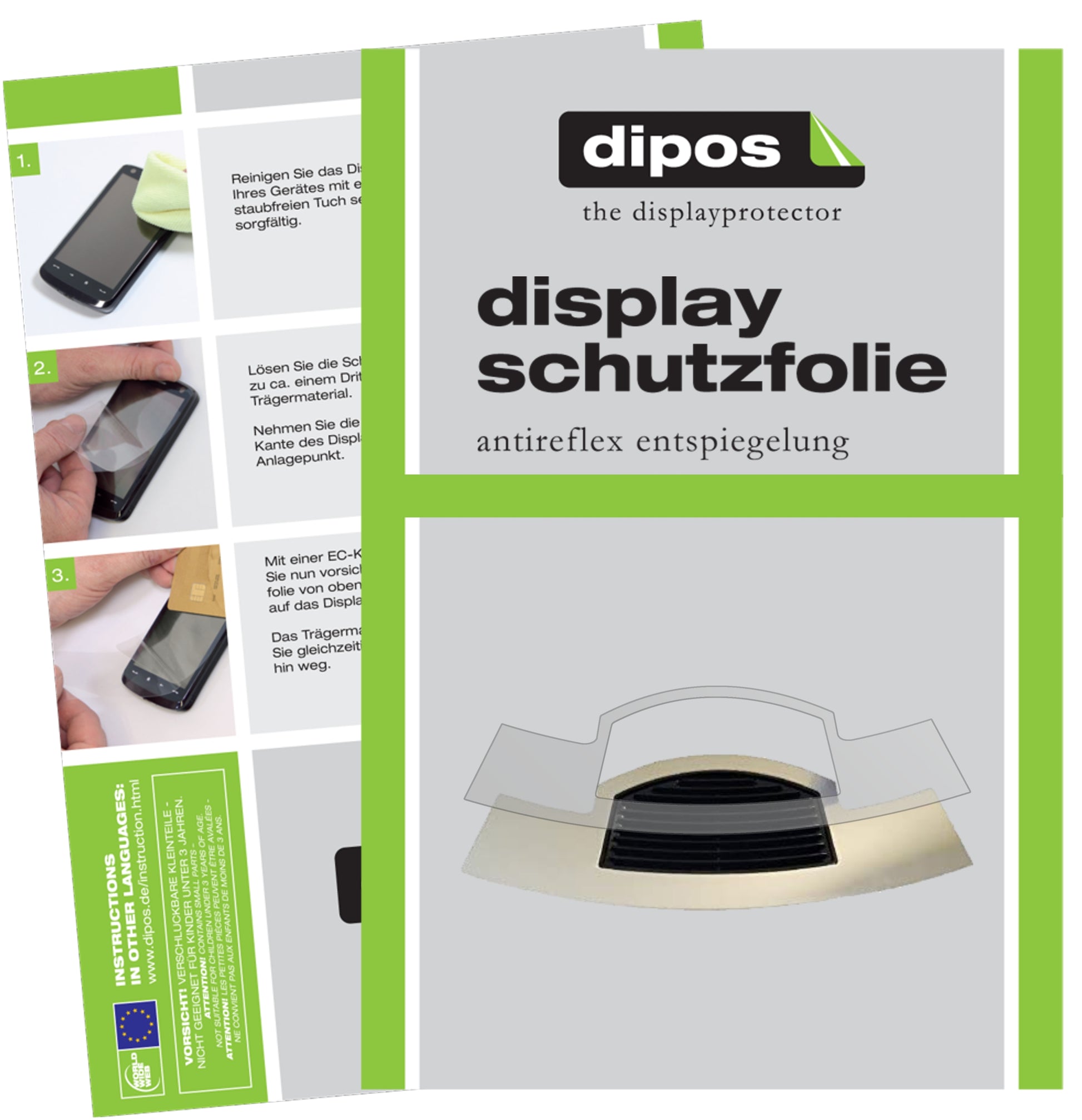 Matte Displayschutzfolie von dipos passend für Jura D4 Tropfblech, präziser Zuschnitt und blasenfrei montiert
