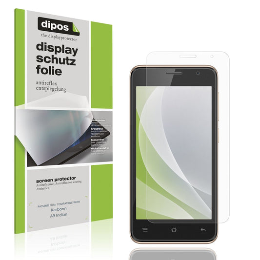 Matte Displayschutzfolie von dipos passend für Karbonn A9 Indian, präziser Zuschnitt und blasenfrei montiert