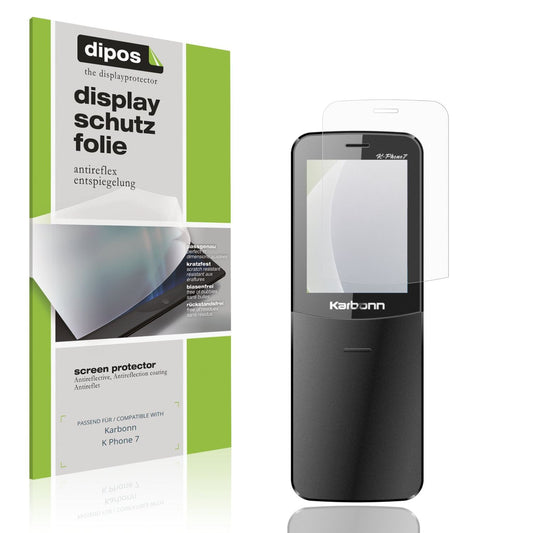 Matte Displayschutzfolie von dipos passend für Karbonn K Phone 7, präziser Zuschnitt und blasenfrei montiert