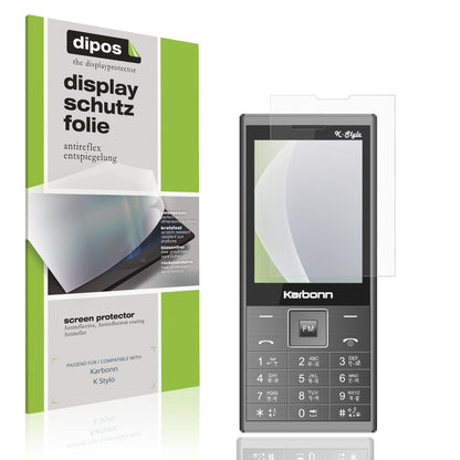 Matte Displayschutzfolie von dipos passend für Karbonn K Stylo, präziser Zuschnitt und blasenfrei montiert