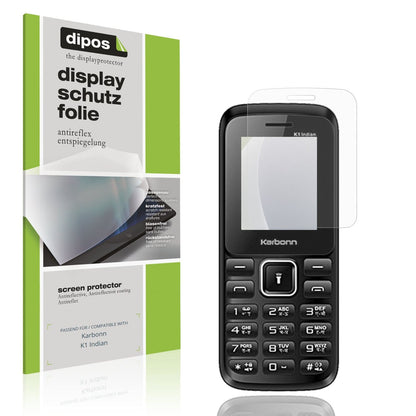 Matte Displayschutzfolie von dipos passend für Karbonn K1 Indian, präziser Zuschnitt und blasenfrei montiert