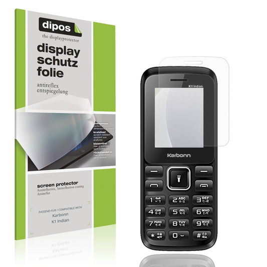 Matte Displayschutzfolie von dipos passend für Karbonn K1 Indian, präziser Zuschnitt und blasenfrei montiert