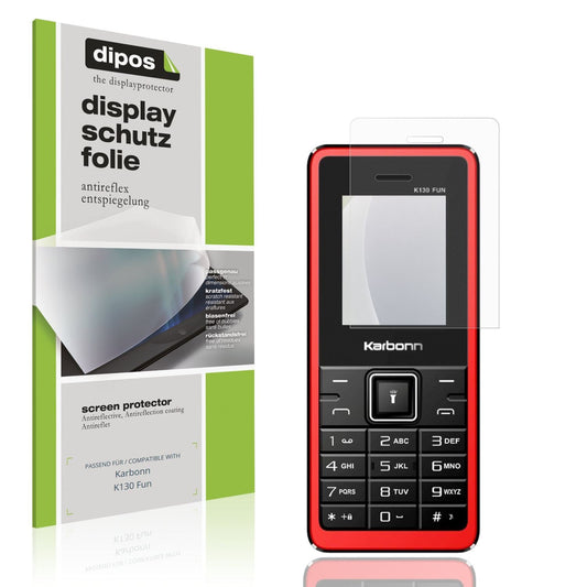 Matte Displayschutzfolie von dipos passend für Karbonn K130 Fun, präziser Zuschnitt und blasenfrei montiert