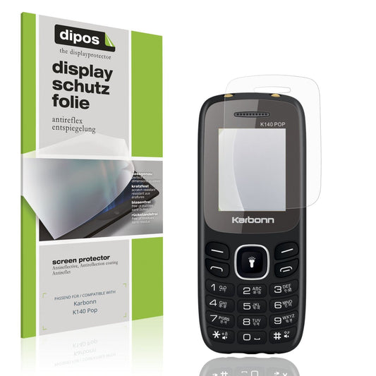 Matte Displayschutzfolie von dipos passend für Karbonn K140 Pop, präziser Zuschnitt und blasenfrei montiert