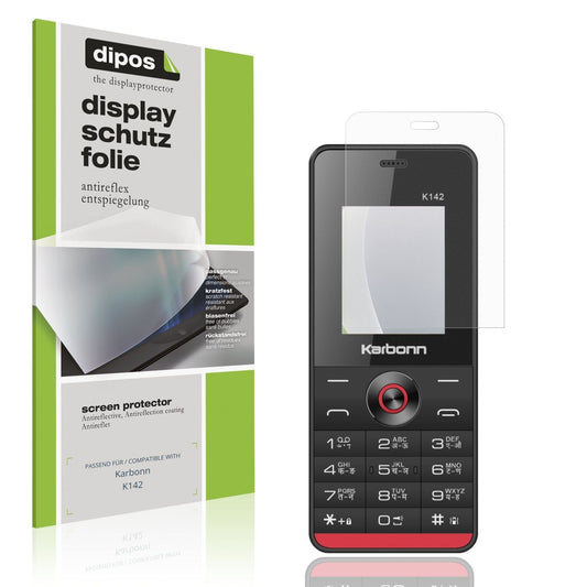 Matte Displayschutzfolie von dipos passend für Karbonn K142, präziser Zuschnitt und blasenfrei montiert