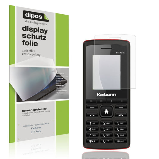 Matte Displayschutzfolie von dipos passend für Karbonn K17 Rock, präziser Zuschnitt und blasenfrei montiert