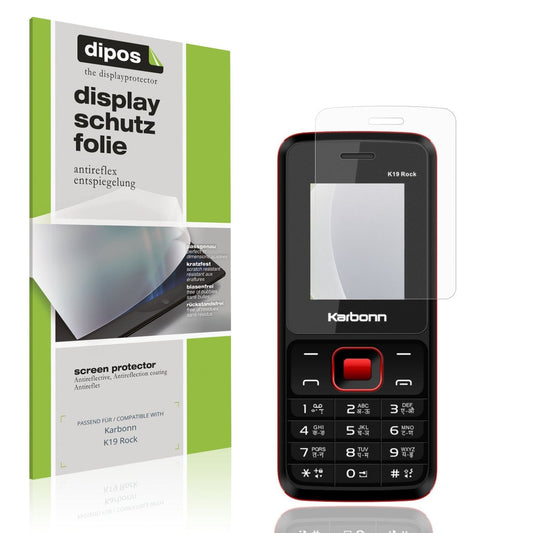 Matte Displayschutzfolie von dipos passend für Karbonn K19 Rock, präziser Zuschnitt und blasenfrei montiert