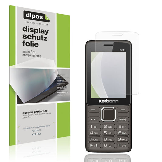 Matte Displayschutzfolie von dipos passend für Karbonn K24 Plus, präziser Zuschnitt und blasenfrei montiert