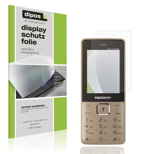 Matte Displayschutzfolie von dipos passend für Karbonn K451 Power, präziser Zuschnitt und blasenfrei montiert