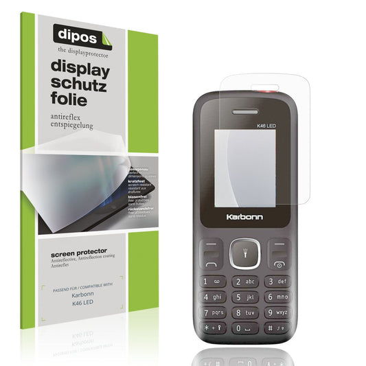 Matte Displayschutzfolie von dipos passend für Karbonn K46 LED, präziser Zuschnitt und blasenfrei montiert