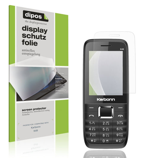 Matte Displayschutzfolie von dipos passend für Karbonn K49, präziser Zuschnitt und blasenfrei montiert