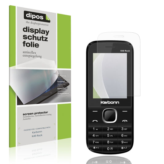 Matte Displayschutzfolie von dipos passend für Karbonn K49 Rock, präziser Zuschnitt und blasenfrei montiert