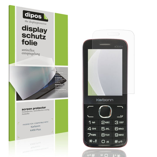 Matte Displayschutzfolie von dipos passend für Karbonn K490 Plus, präziser Zuschnitt und blasenfrei montiert