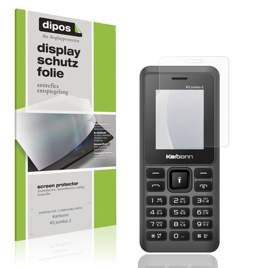 Matte Displayschutzfolie von dipos passend für Karbonn K5 Jumbo 2, präziser Zuschnitt und blasenfrei montiert