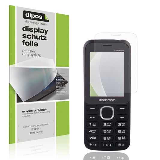 Matte Displayschutzfolie von dipos passend für Karbonn K595 Power, präziser Zuschnitt und blasenfrei montiert