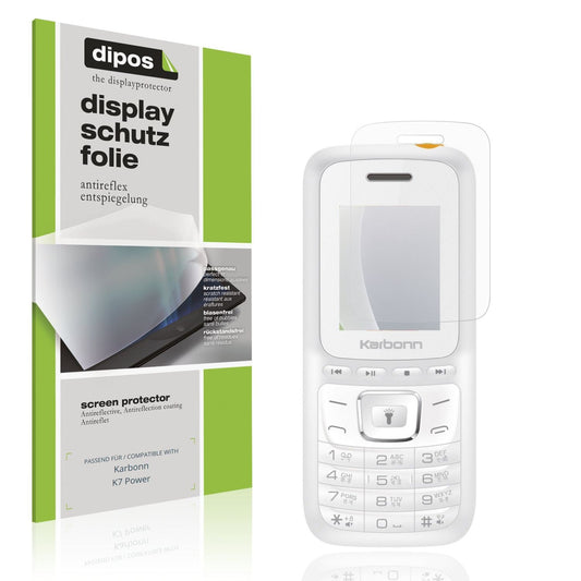 Matte Displayschutzfolie von dipos passend für Karbonn K7 Power, präziser Zuschnitt und blasenfrei montiert