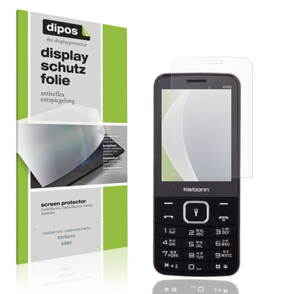 Matte Displayschutzfolie von dipos passend für Karbonn K880, präziser Zuschnitt und blasenfrei montiert