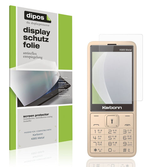 Matte Displayschutzfolie von dipos passend für Karbonn K885 Metal, präziser Zuschnitt und blasenfrei montiert