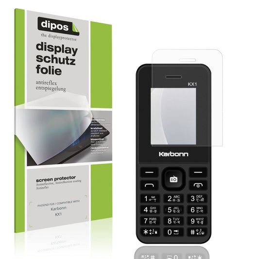Matte Displayschutzfolie von dipos passend für Karbonn KX1, präziser Zuschnitt und blasenfrei montiert