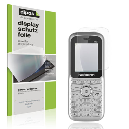 Matte Displayschutzfolie von dipos passend für Karbonn KX2, präziser Zuschnitt und blasenfrei montiert